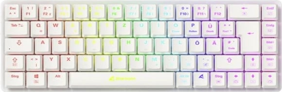 Tastierë mekanike Sharkoon PureWriter W65, RGB LED, QWERTZ, e bardhë