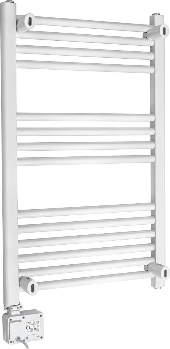 radiator banjo elektrik me LED, Adler AD 7824, 600 W, 50×90 cm, timer 24h, IP24, i bardhë