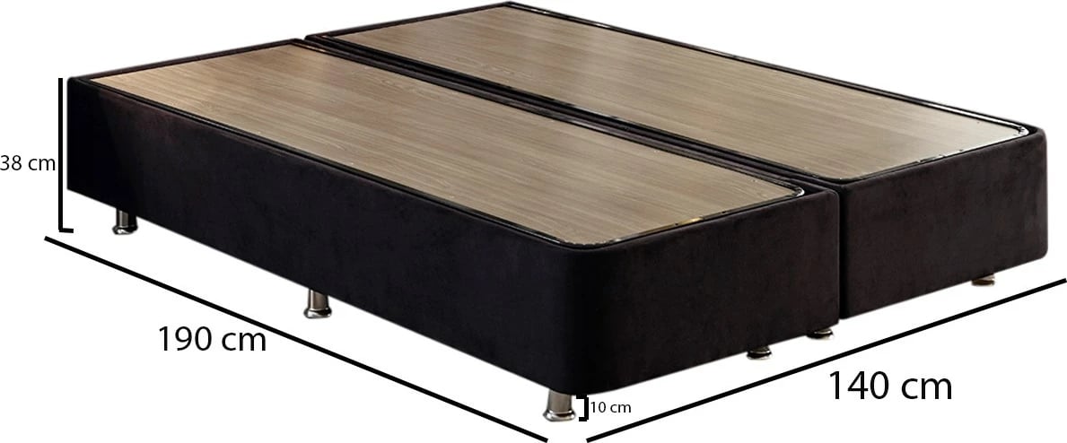 Baza dyshe Skye Decor, Ela Double, e zezë, 140x190