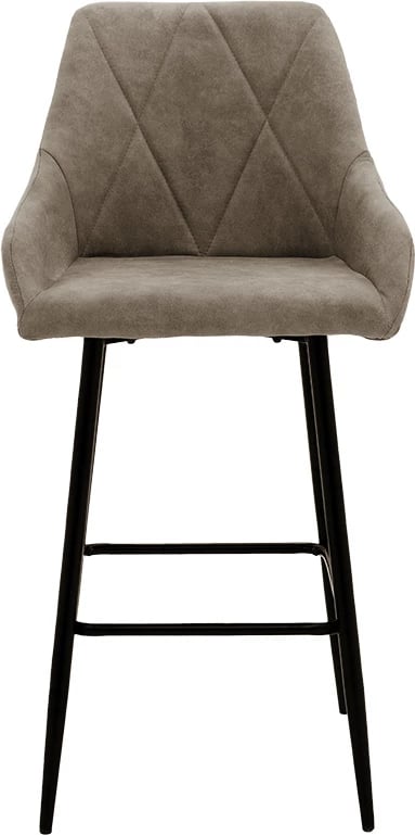 Karrige për bar Empower metal këmbë të zeza-stof ngjyrë gri-kafe antike