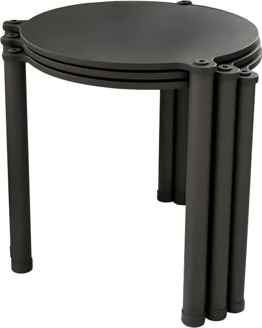 Set tavolinash ndihmëse (3 copë), Skye Decor, Lavia 3, e zezë