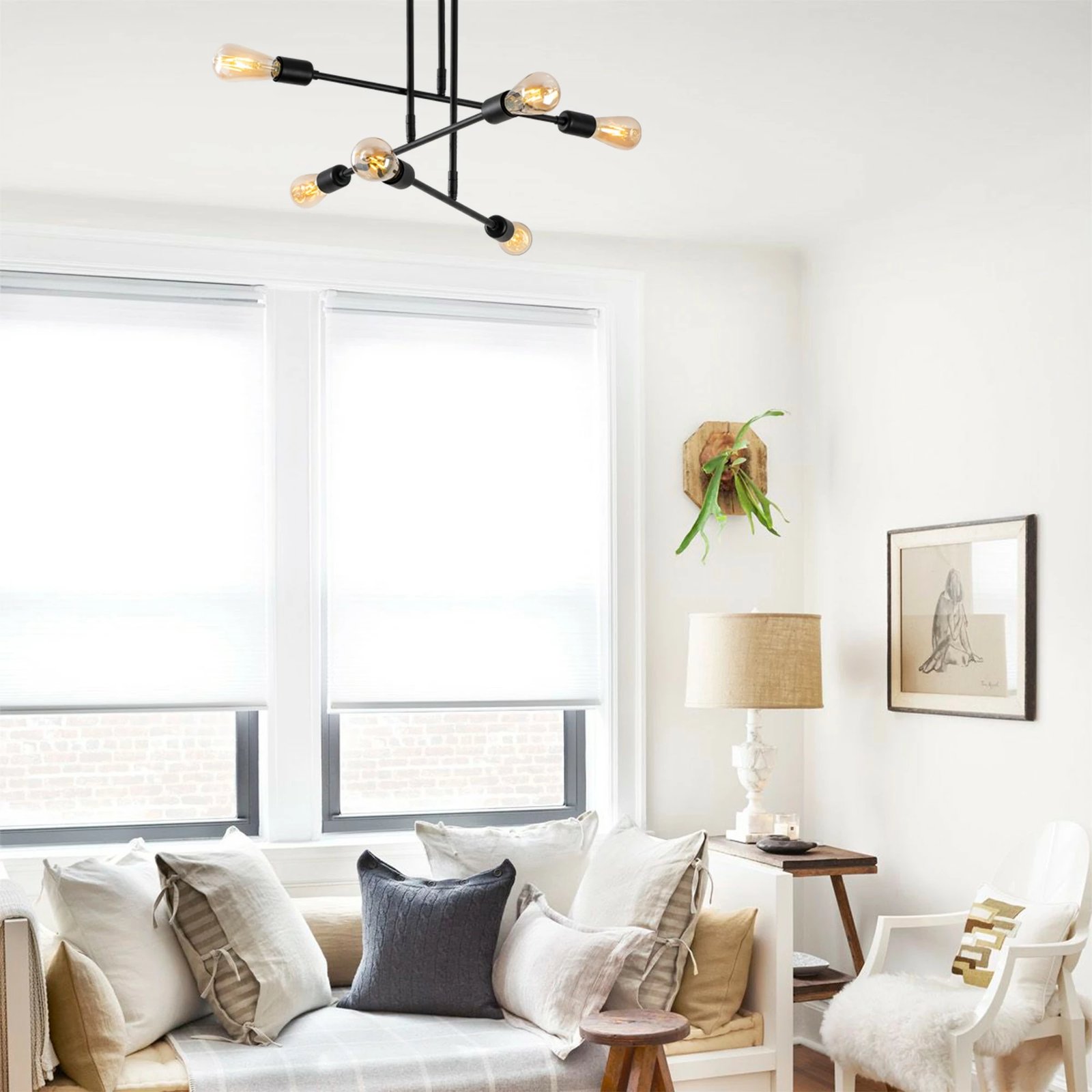 Llambë tavani Opviq, Flower - 162 - AV, hekur i zi, 75x75cm