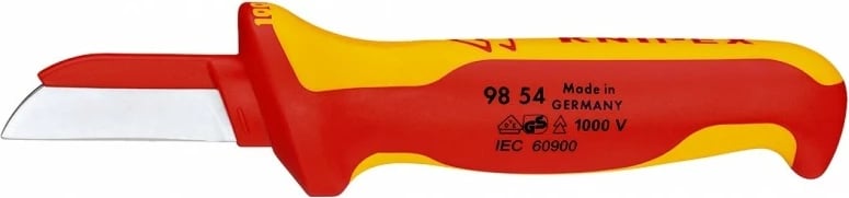 Thikë kabllosh Knipex 98 54, dorezë izoluese, e kuqe/verdhe