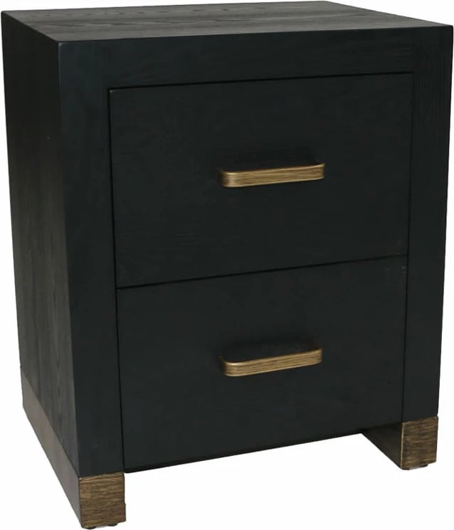 Komodinë GIANT, e zezë me të artë, 50x40x61