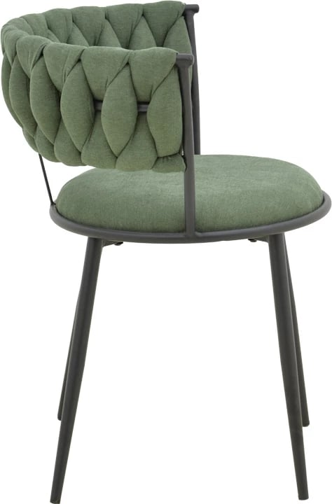 Set 2 ulëse Alkia I, stof chaki, këmbë metalike të zeza, 57x58.5x72cm