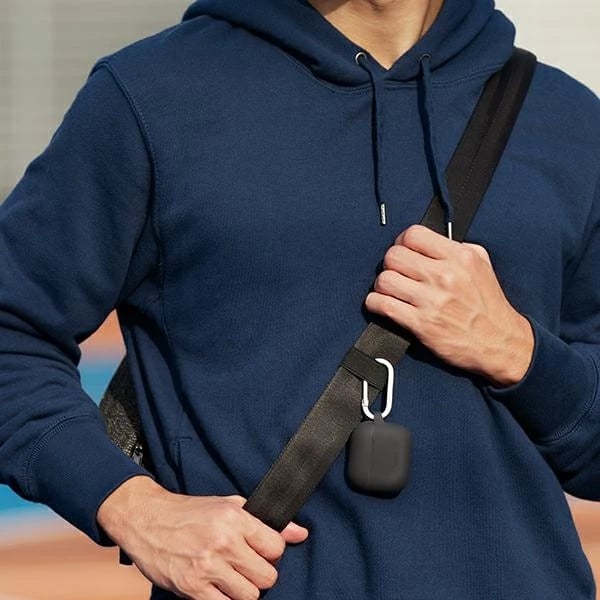 Mbështjellës silikoni UNIQ Vencer për AirPods 3, me karabiner, Gri