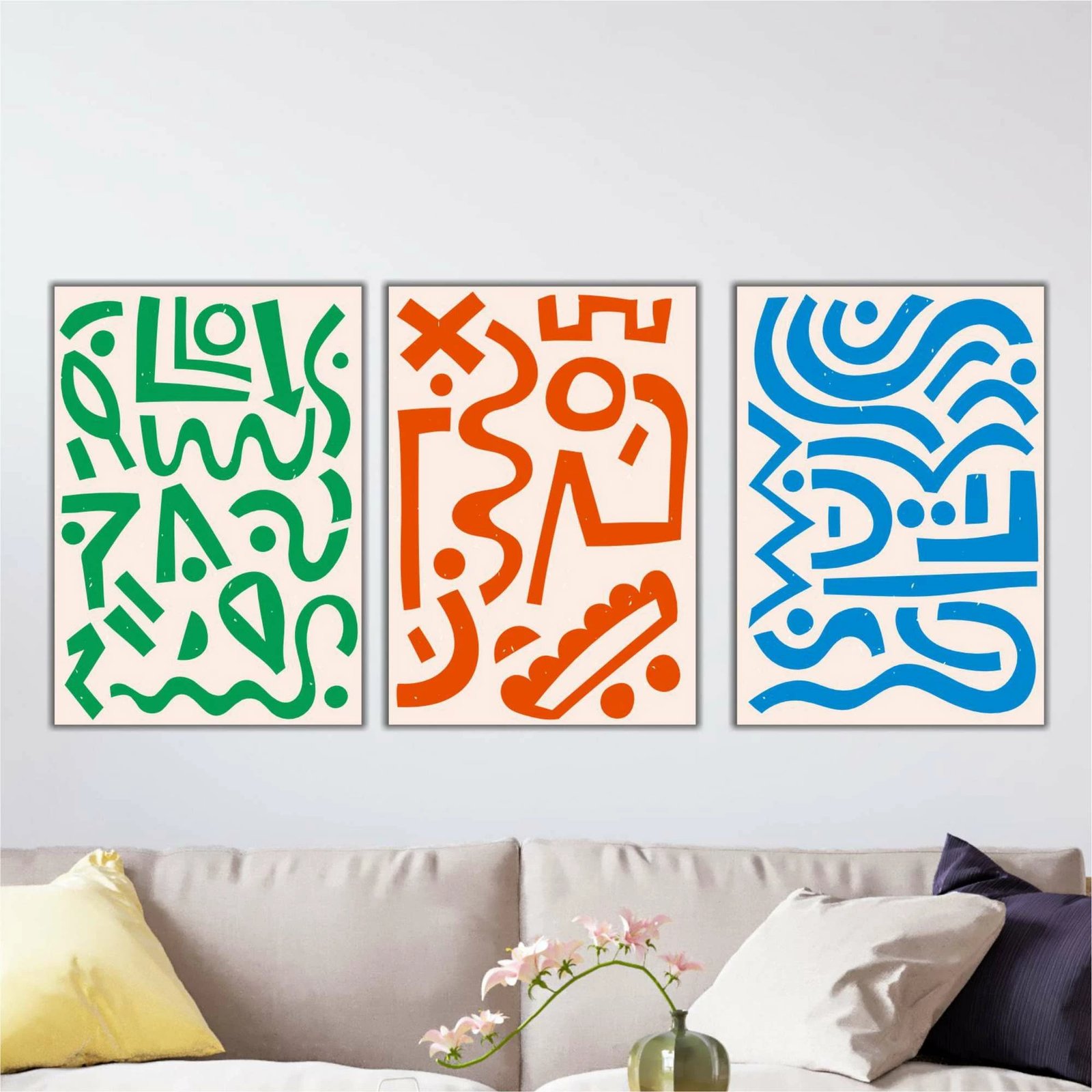 Set pikturash dekorative MDF, shumëngjyrëshe, Wallity, 3 copë, Mdf - 00102