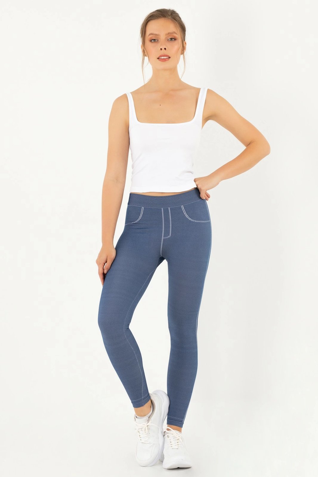 Leggings Jumeon, ngjyrë blu e errët, 230-000504