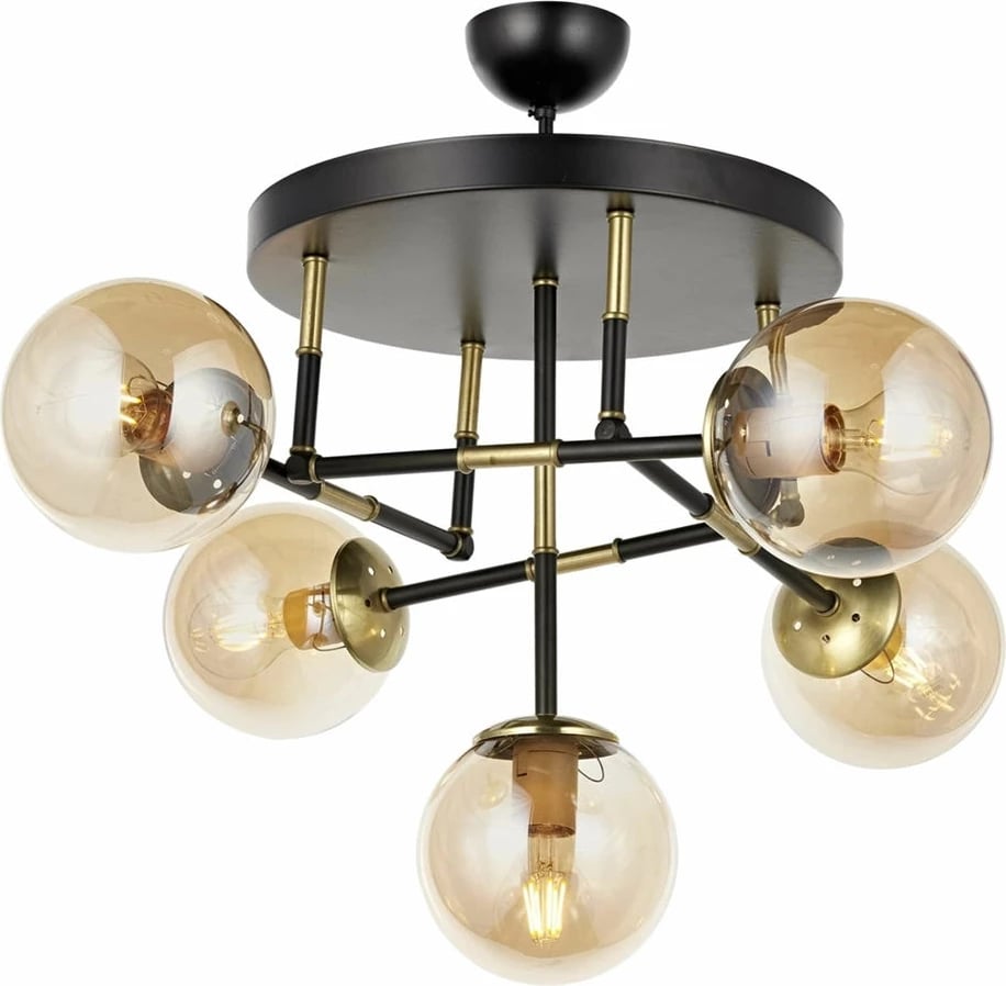 Llambë tavani Opviq, e zezë dhe ari, AV-4331-5T-BSY