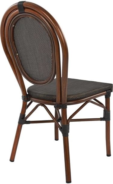 Karrige alumini pamje bambuje, ngjyrë kafe, me tekstilene, 40,5x56,5x89,5 cm, FH5026