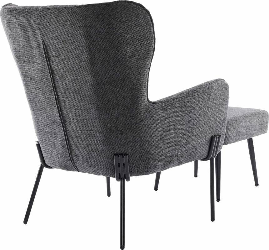 Set ulëse relaksuese me stol, ngjyrë gri e errët, 84x74x97.5