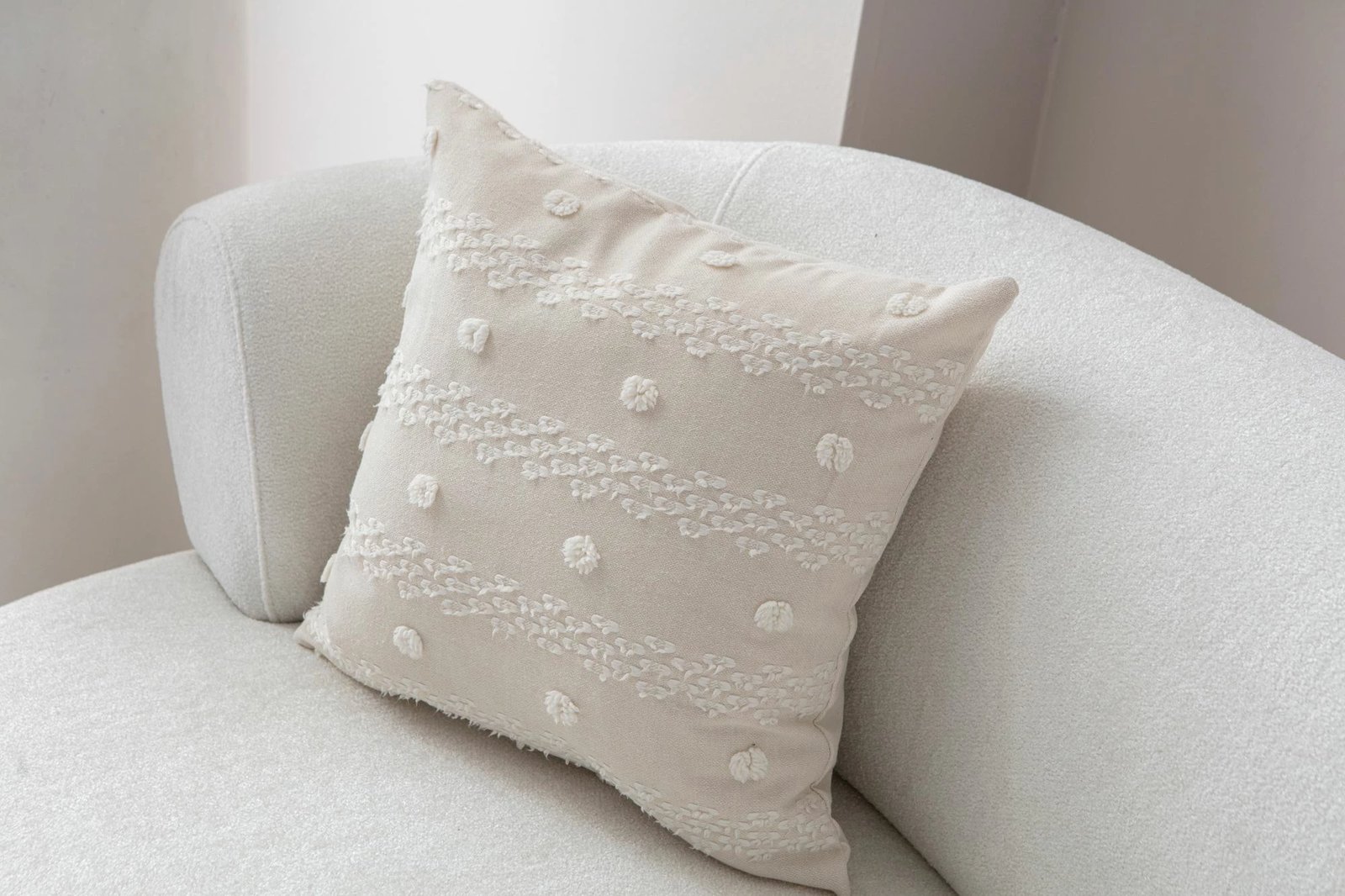 Jastëk dekorativ, mbulesë, ngjyrë krem, Tuffet v5