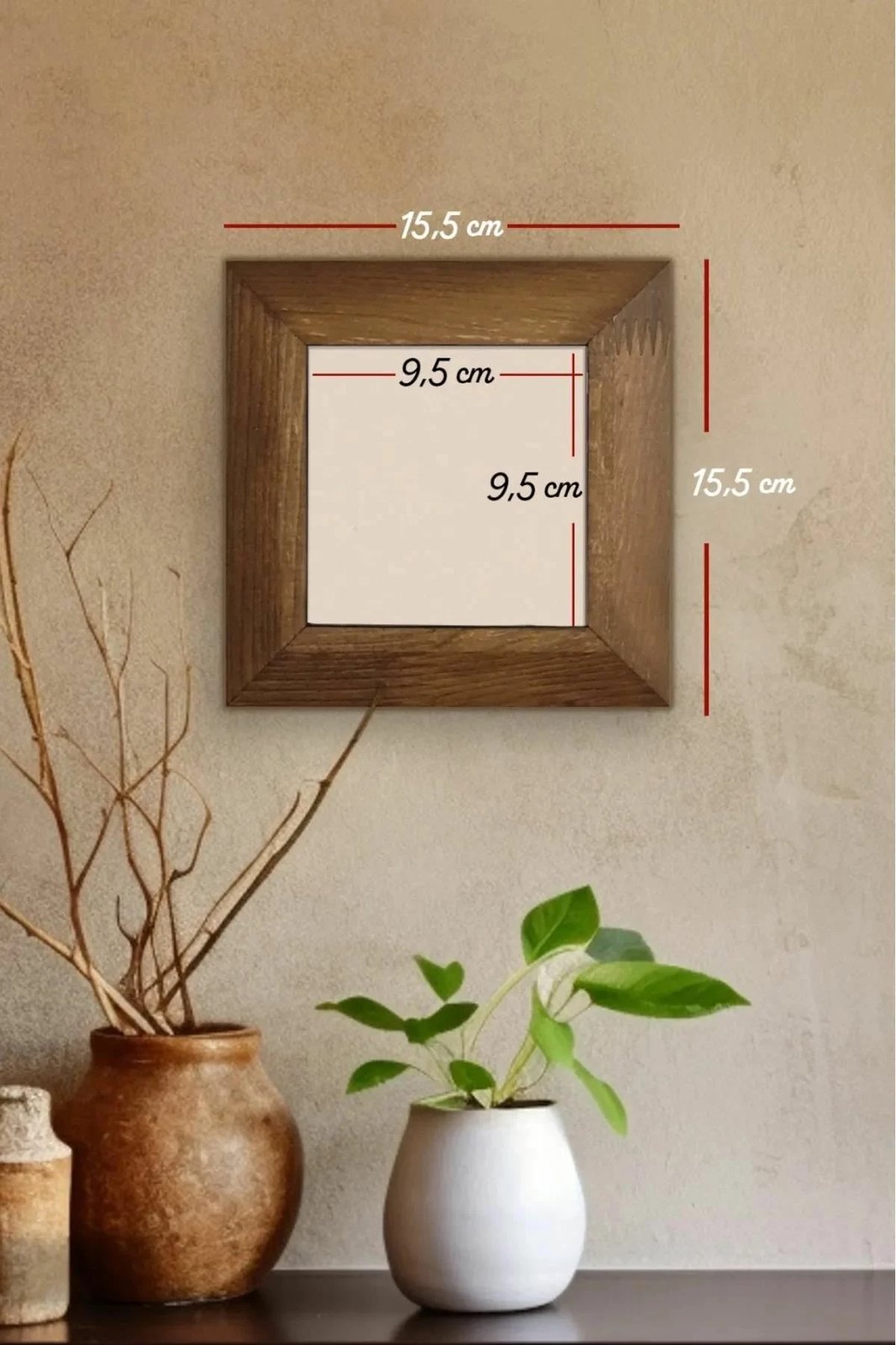 Pikturë dekorative me kornizë, shumëngjyrëshe, Artvessakaro22, Wallity, 15.5x15.5cm