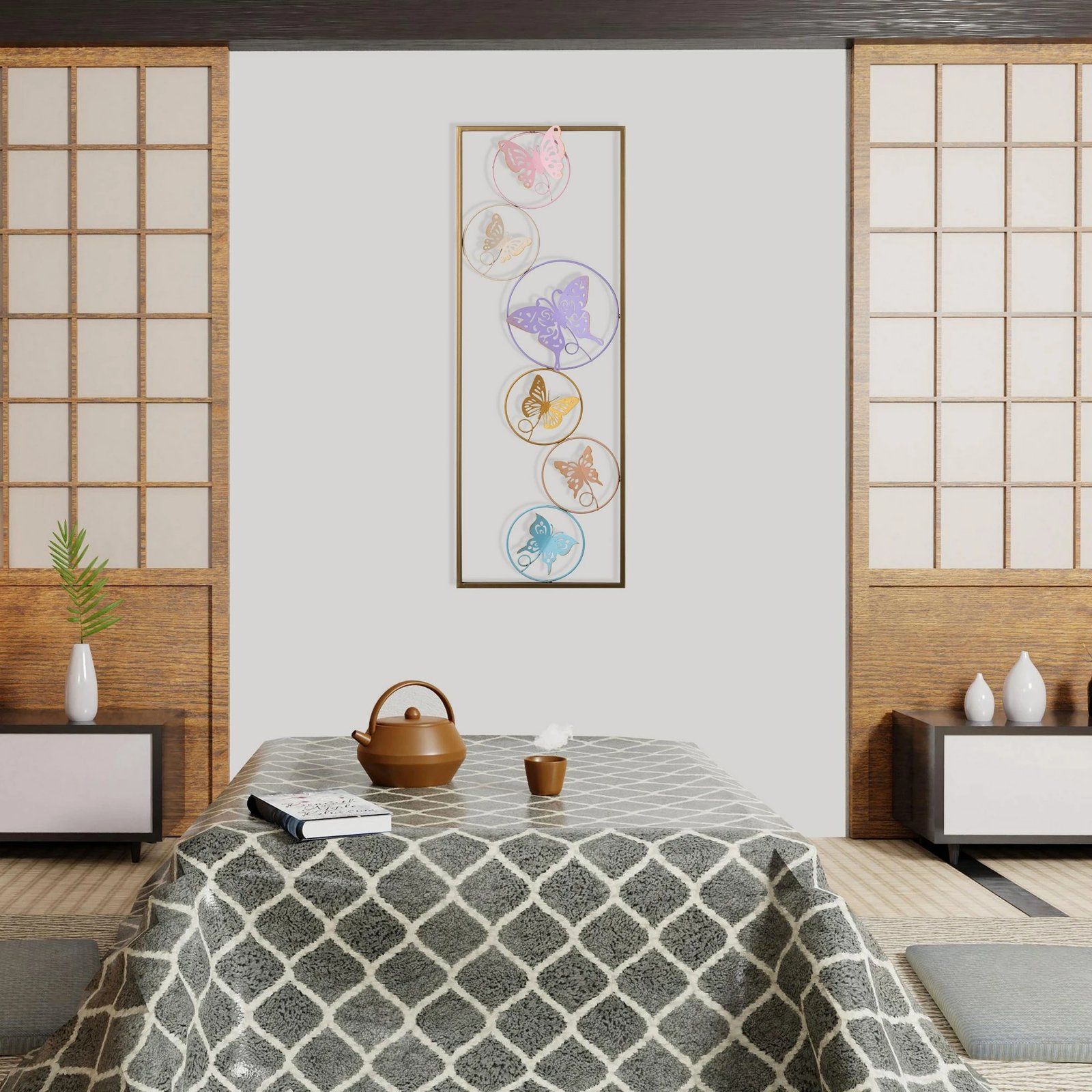 Aksesor dekorativ metalik Wallity, Dream - 2, shumëngjyrësh, 32x5x90cm