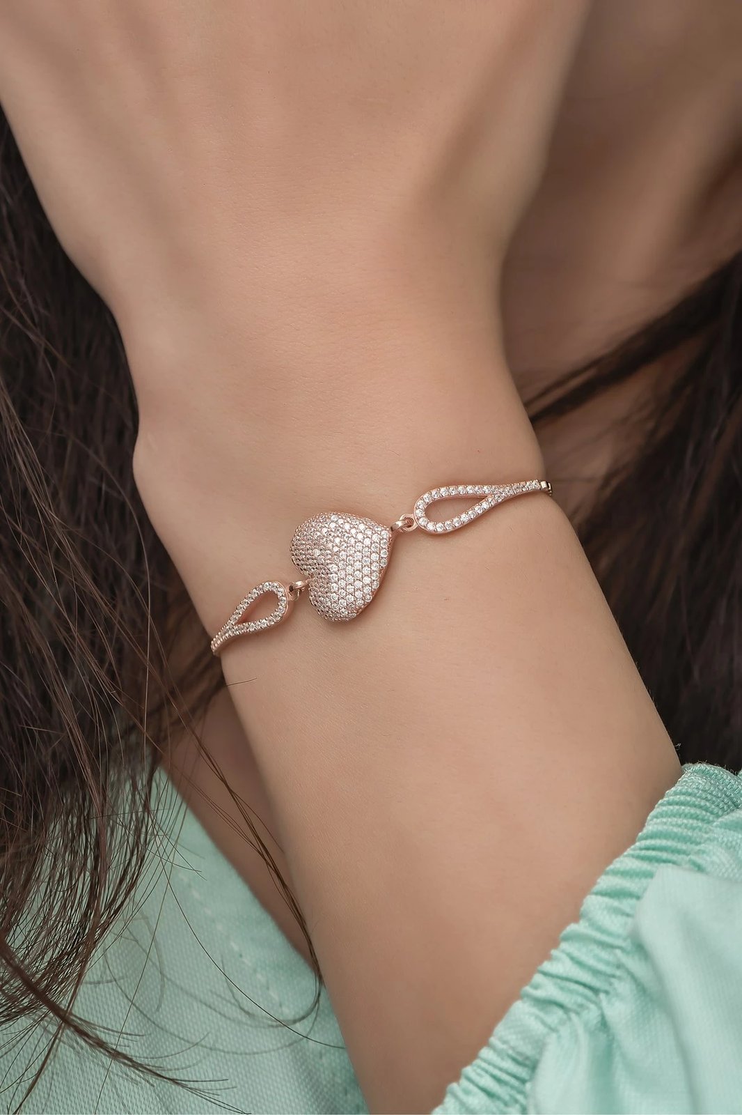 Byzylyk argjendi Jumeon, ngjyrë rozë e bardhë, NRZ99307