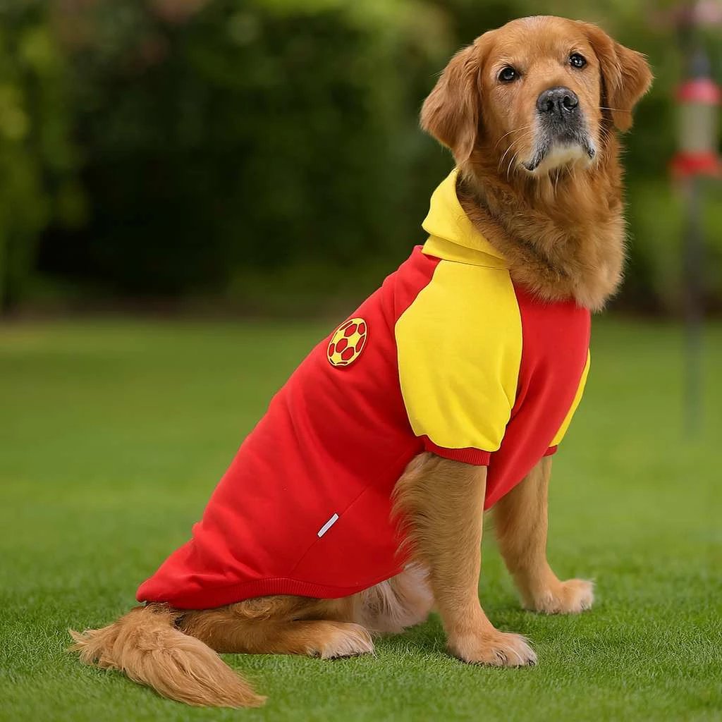 Bluze me kapuç për qen, e kuqe, Paws & Whiskers, Redballsweat