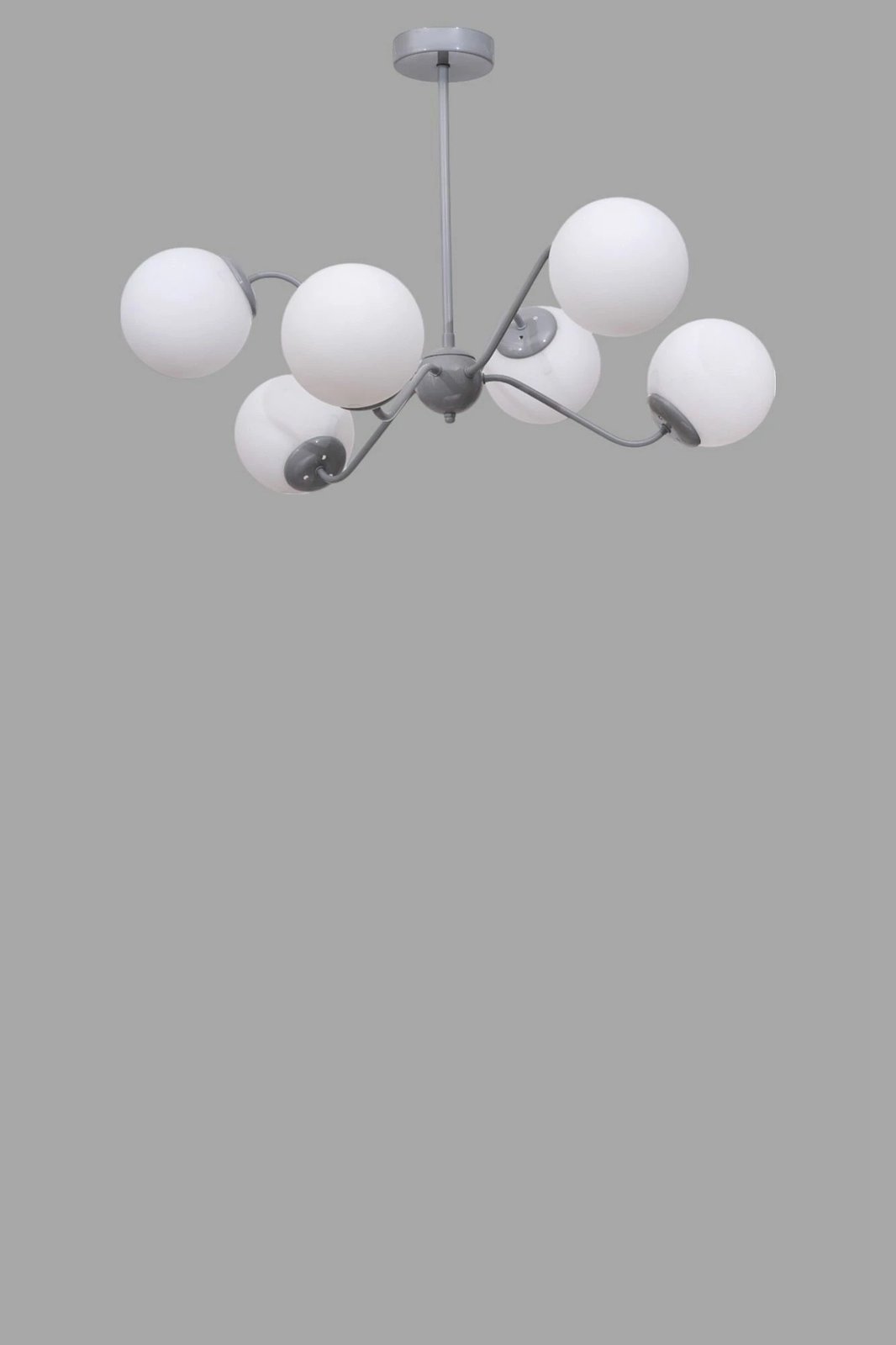 Lluster Opviq, 8987-7, metal dhe xham, i bardhë/gri