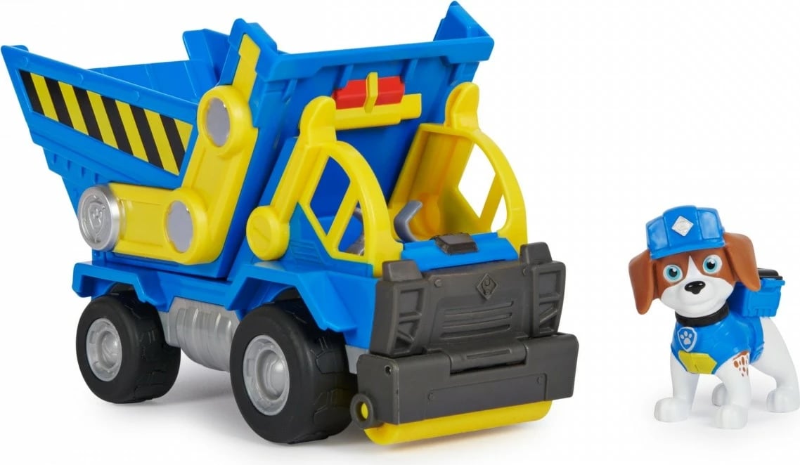 Kamion ndërtimi lodër Spin Master Paw Patrol Rubble & Crew Wheeler, plastikë, Blu/Verdhë