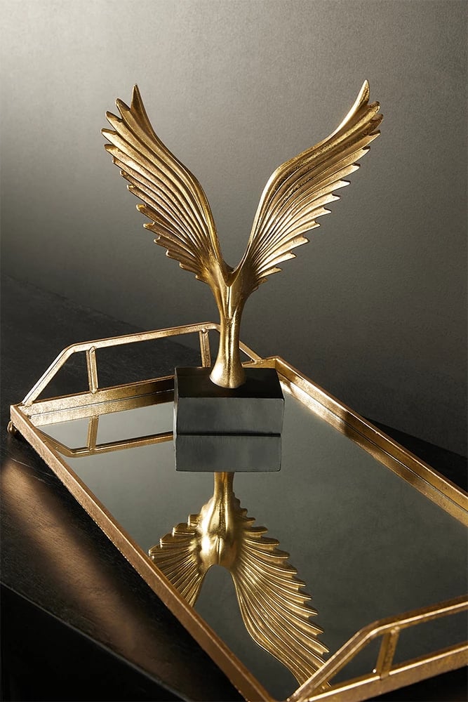 Dekor Totem, polirezine, ngjyrë ari e zezë, 23x10x31cm