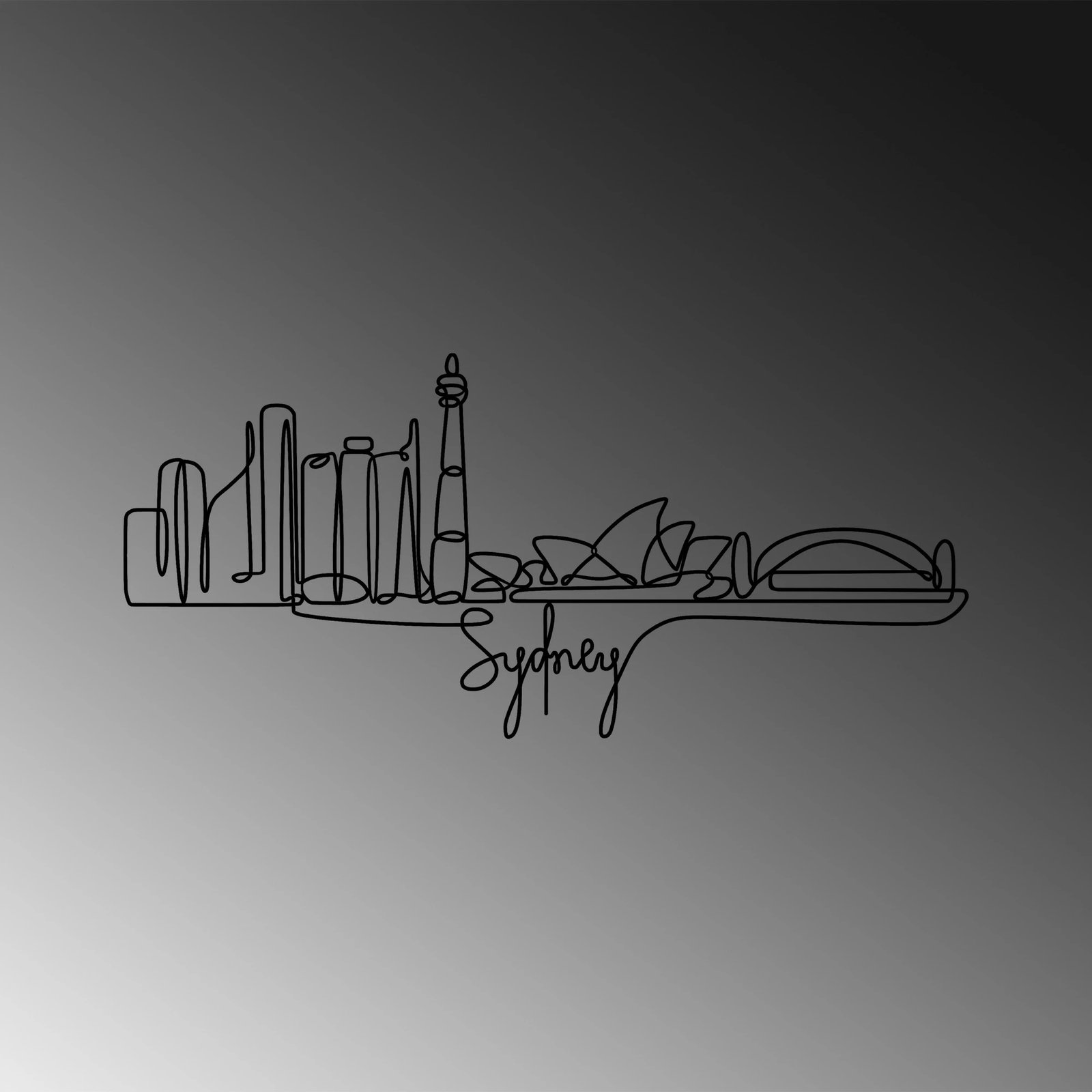 Aksesor dekorativ metalik për mur Wallity, Sydney