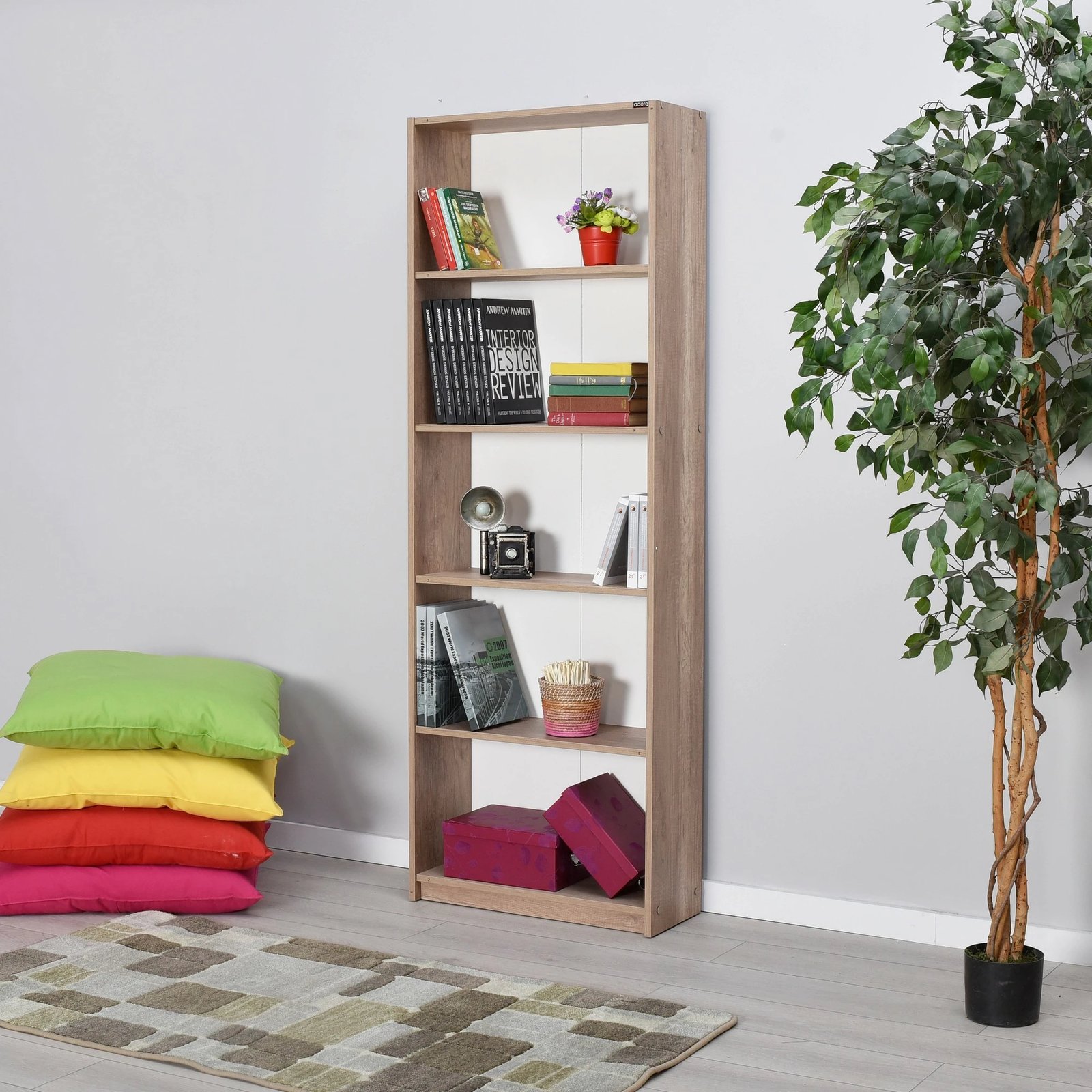 Raft librash Hanah Home, Ktp-350-Tt-1, ngjyrë arr e çelët