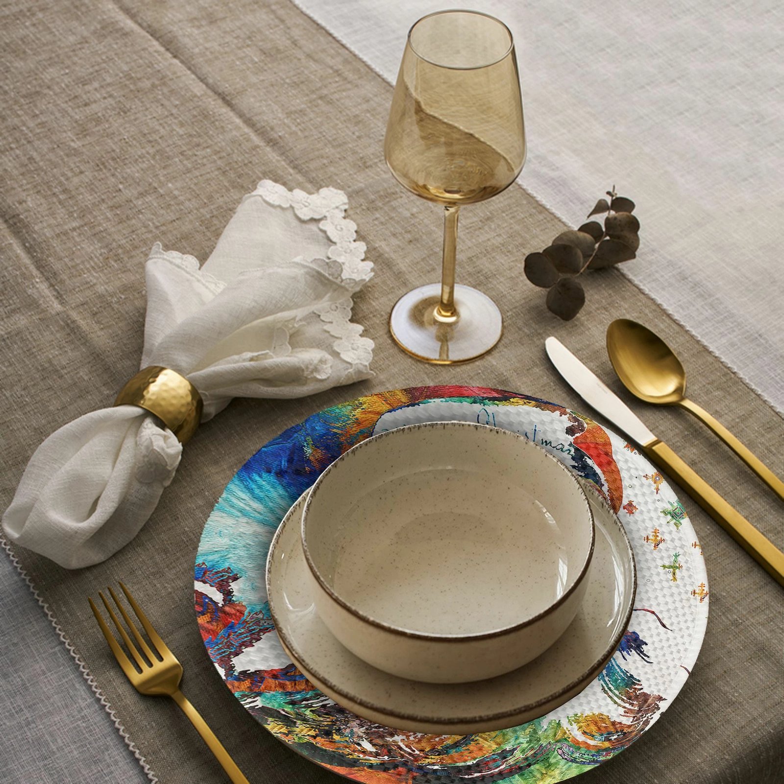 Set nënshtrues tavoline Hermia Concept, shumëngjyrësh, 4 copë, 37cm