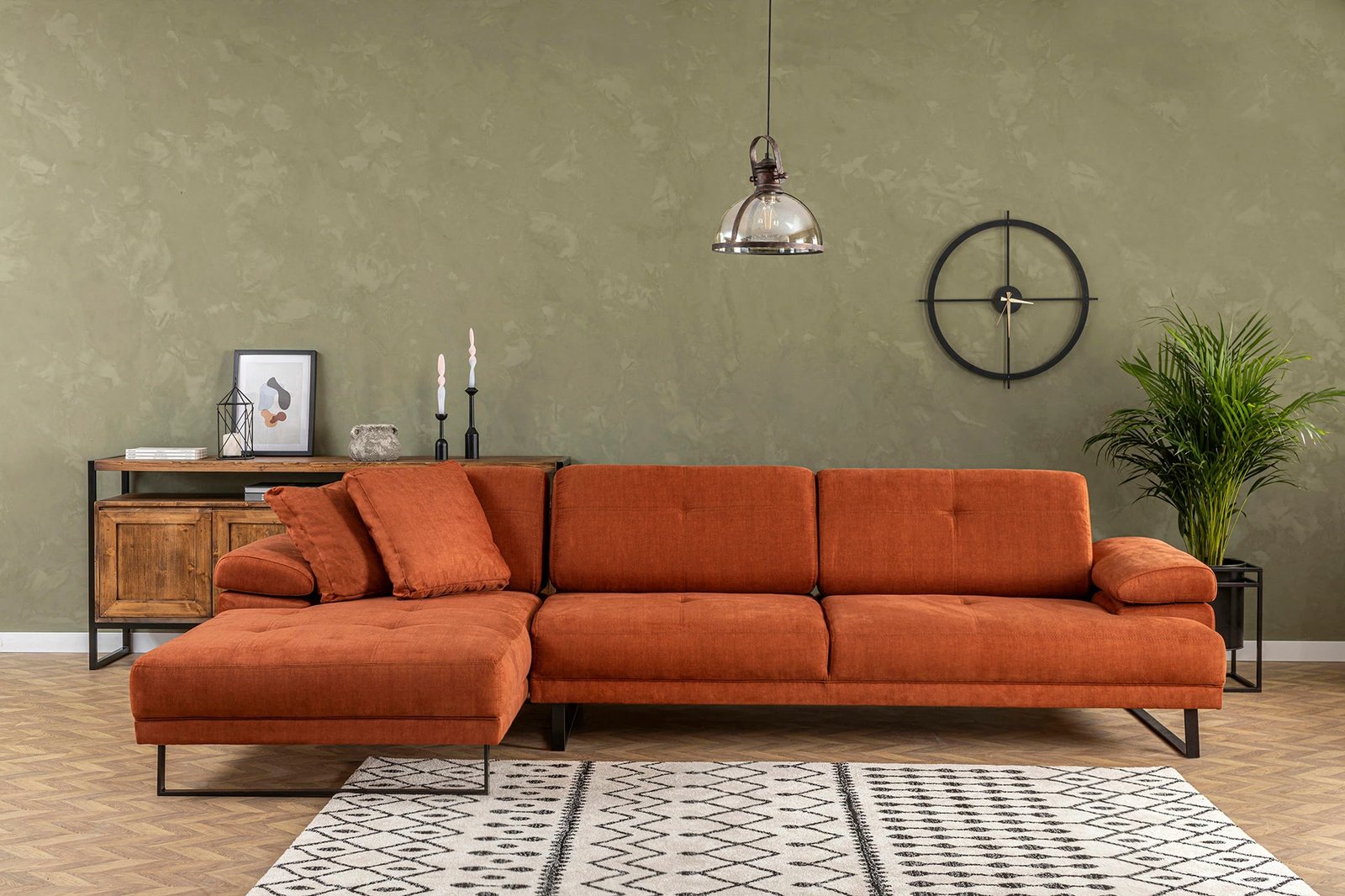 Këndare Atelier del Sofa Mustang, e madhe, kënd i majtë, portokalli