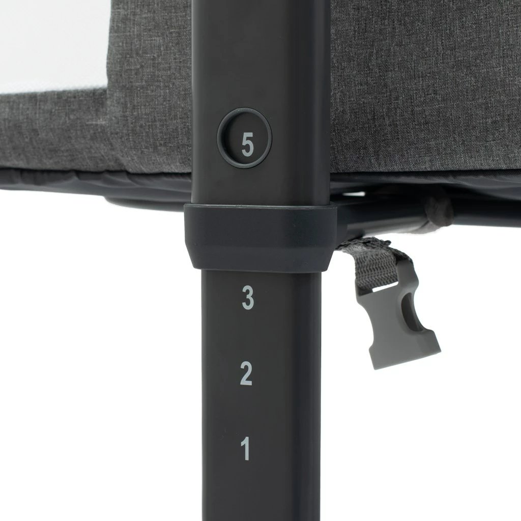 Krevat anësor bebe, Baby Mix Rose, 5 nivele lartësie 68-80 cm, me rrota me frenë, dyshek i përfshirë, kornizë çeliku, 300D poliester, gri