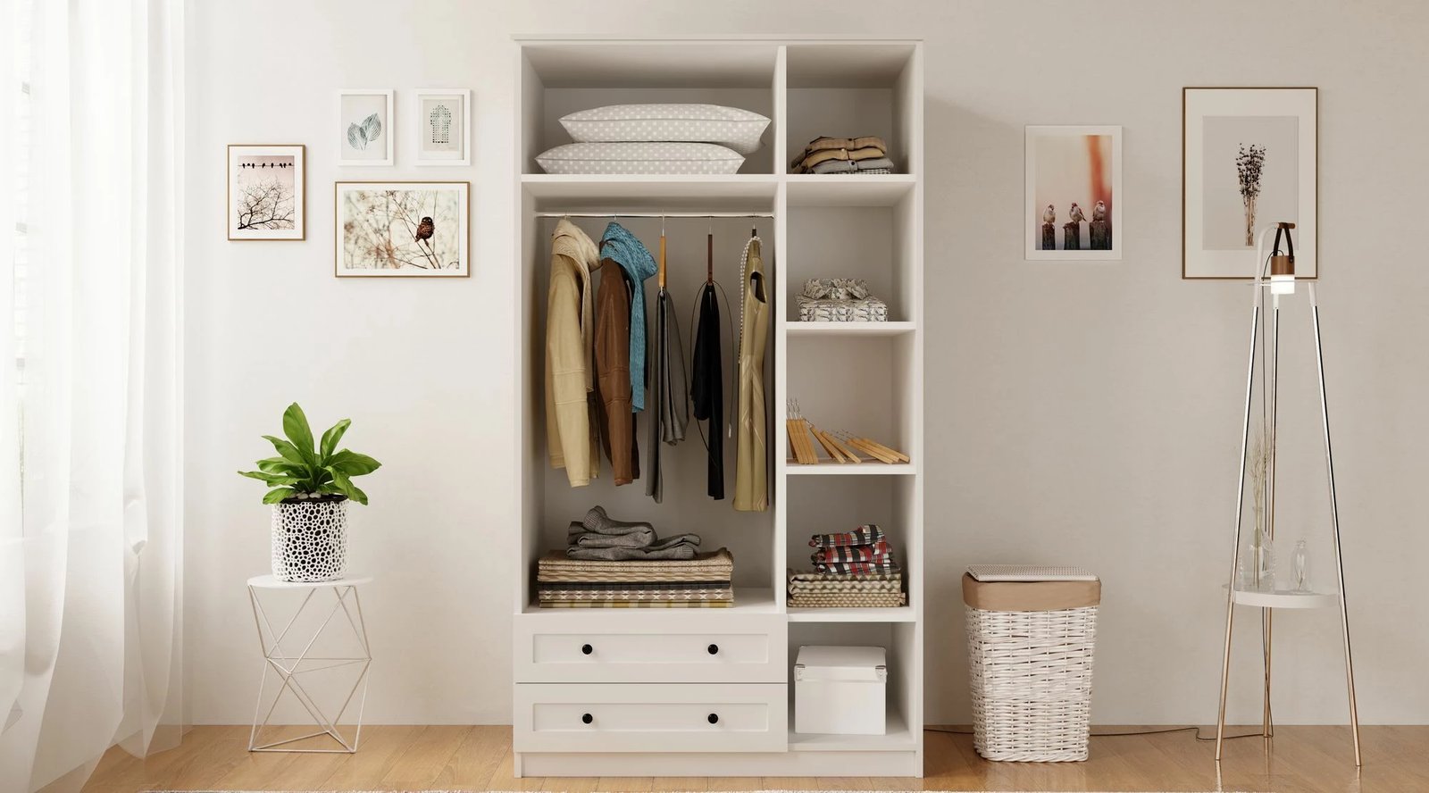 Dollap Skye Decor, ngjyrë e bardhë mat, RB-073