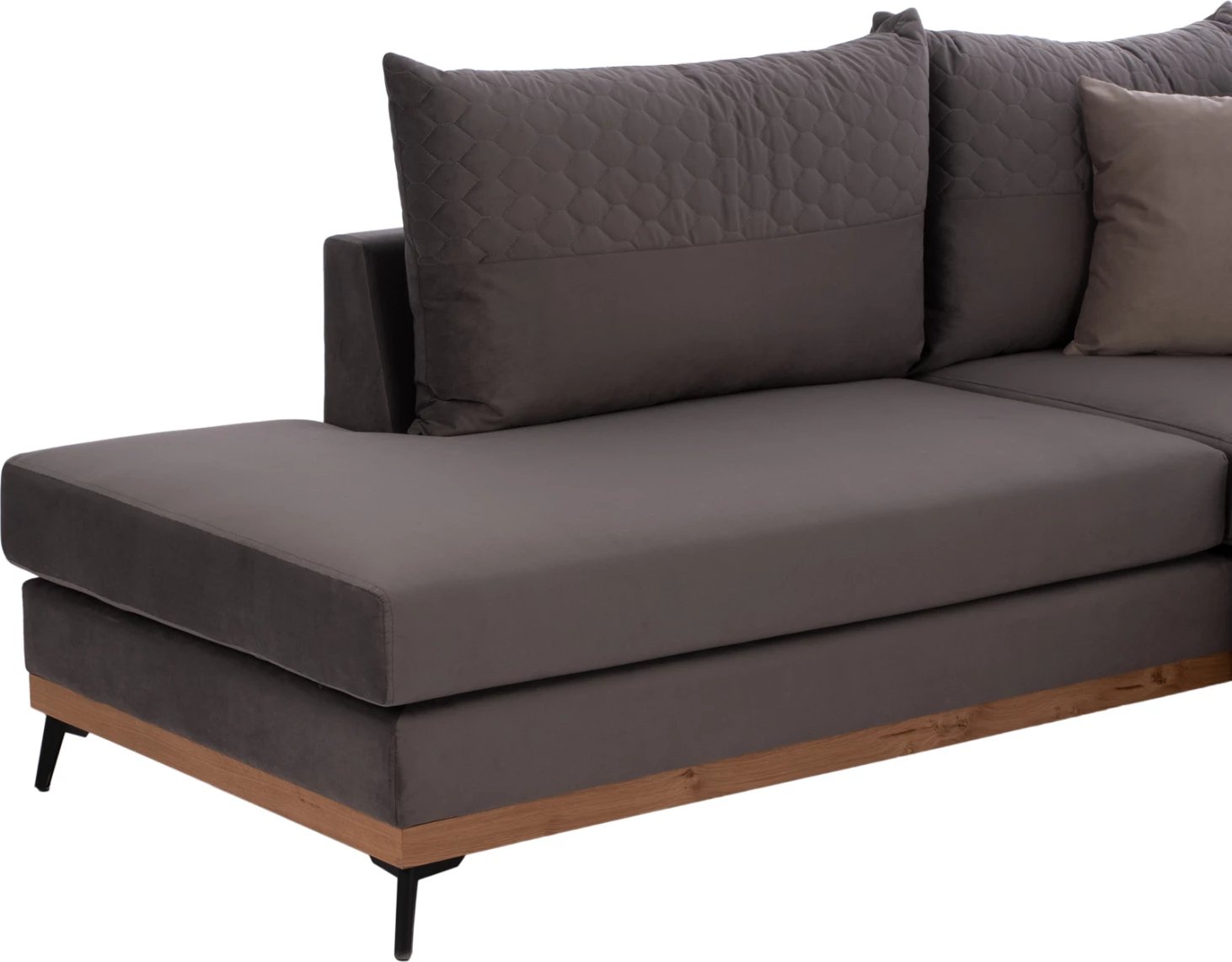 MESINA corner sofa, gray, high leg, 2pcs, left corner, stain-resistant and water-repellent fabric