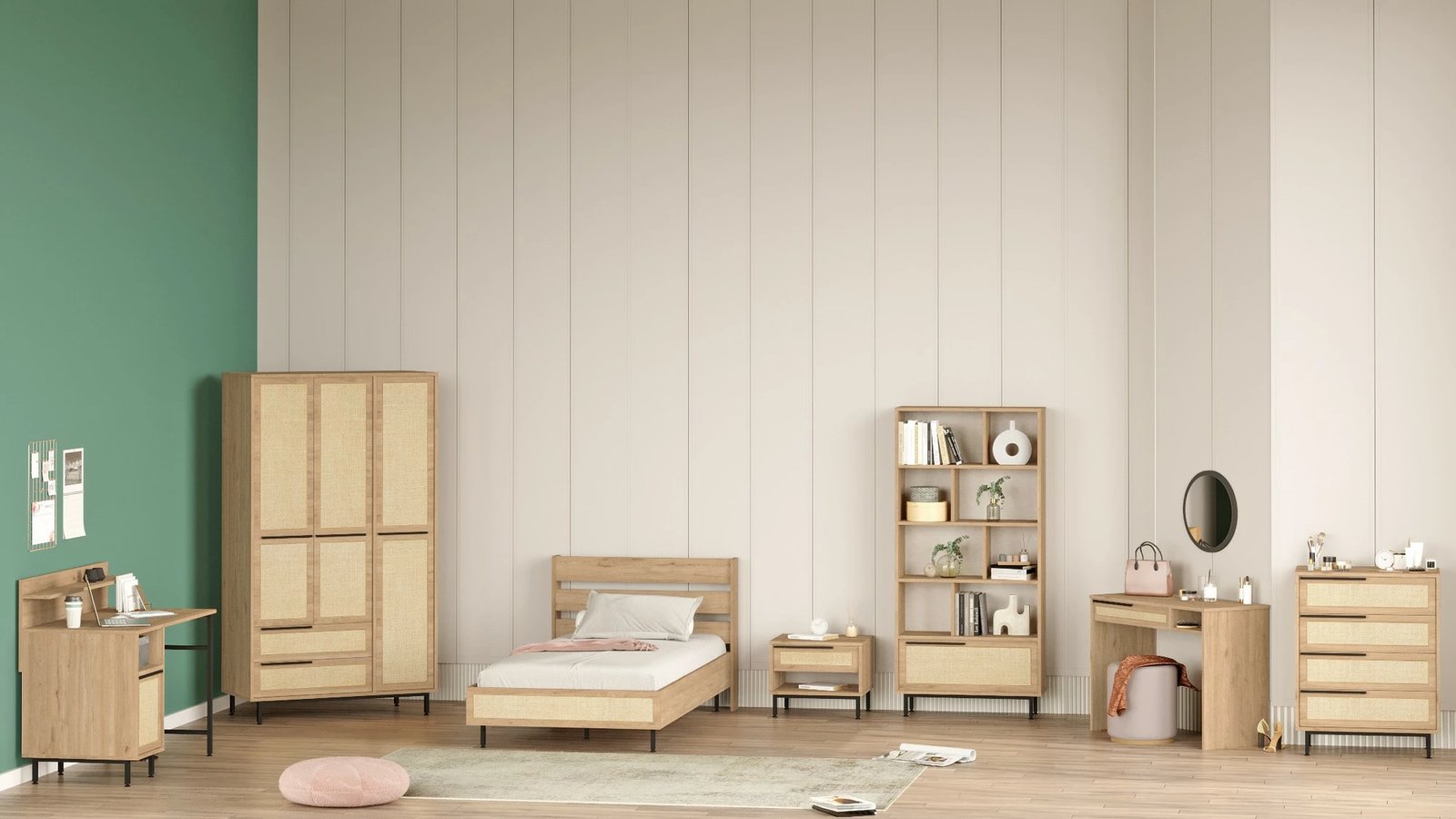 Set dhome për të rinj Skye Decor, ngjyrë lisi, ON27-SU