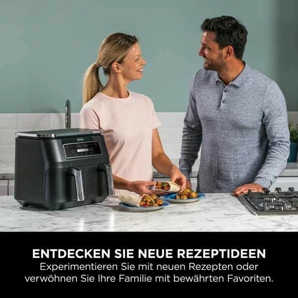 Furrë me ajër Ninja Foodi AF200EU, 7.6L, 2 shporta, 2400W, e zezë