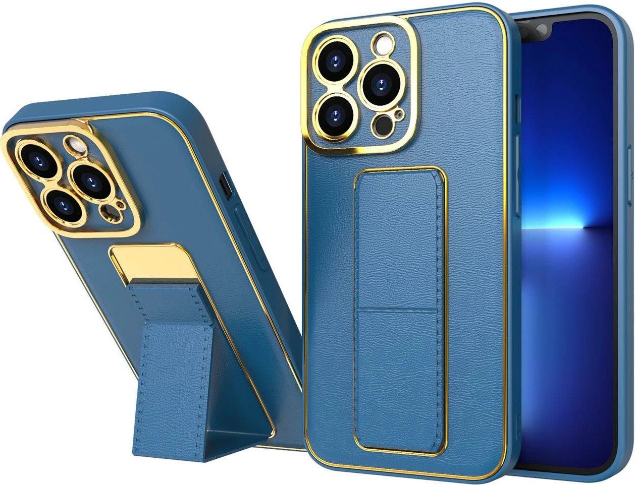 Mbështjellës Hurtel Kickstand Case për Samsung Galaxy A13, silikon, kaltër