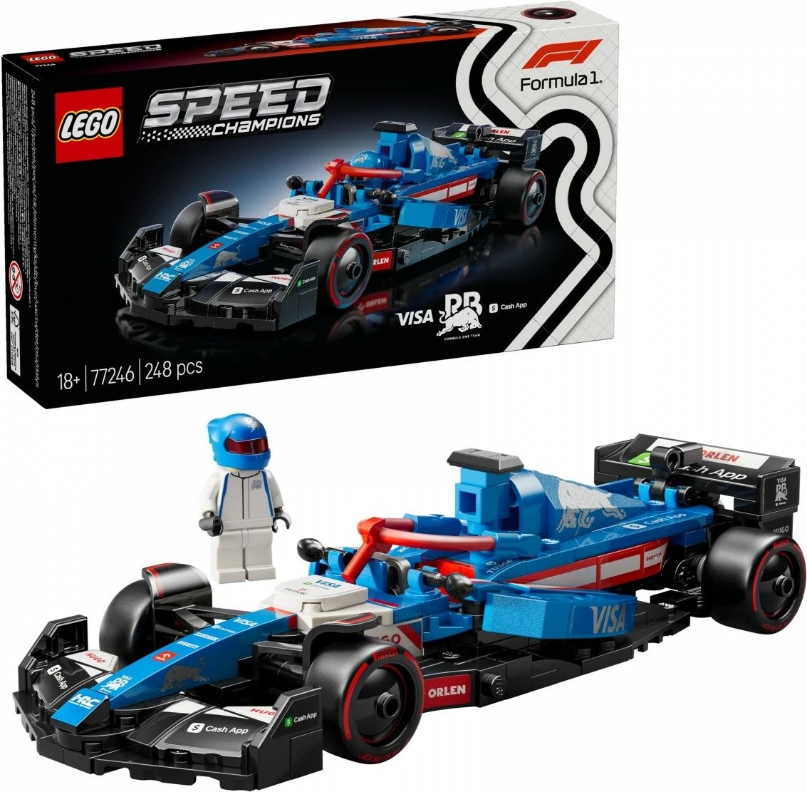 Set ndërtimi LEGO Speed Champions 77246 RB VCARB 01 F1 Race Car, 248 pjesë, Blu