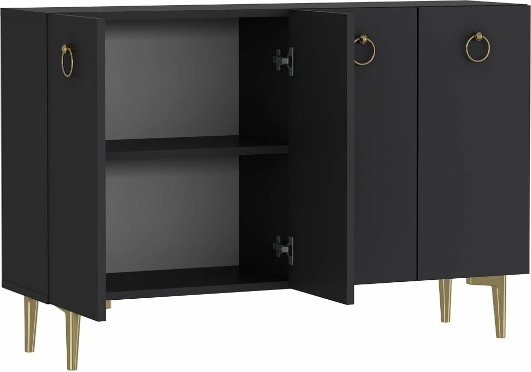 Konsolë Skye Decor, ngjyrë antracit, ari