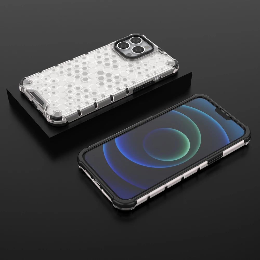 Mbështjellës Hurtel Honeycomb për iPhone 13 Pro Max, transparent