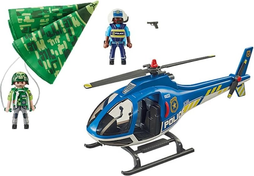 Set lodrash Playmobil City Action 70569, helikopter policie me figura, 89 pjesë