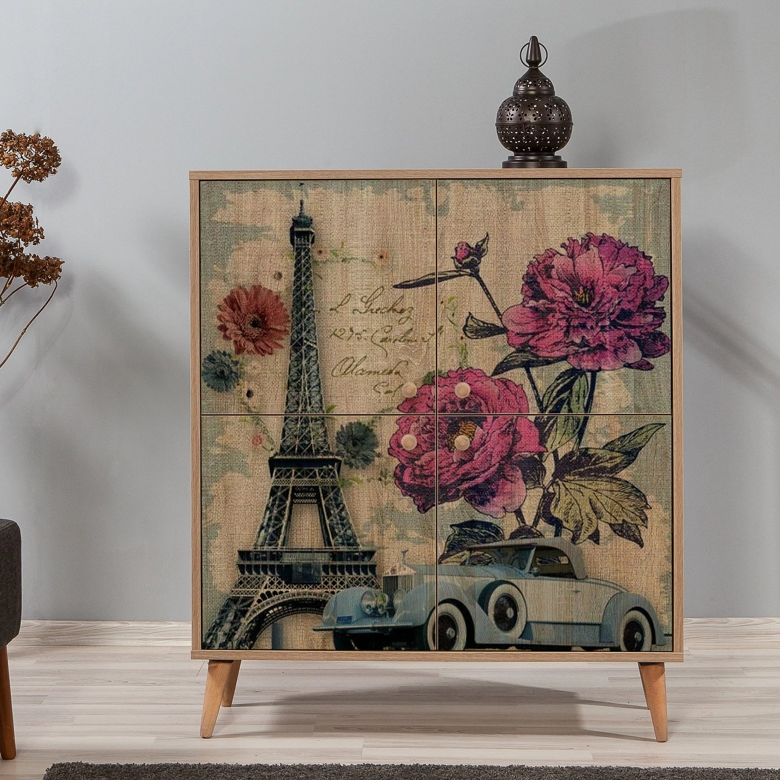 Dollap multifunksional Hanah Home, Multilux-733, ngjyrë lisi Sonoma