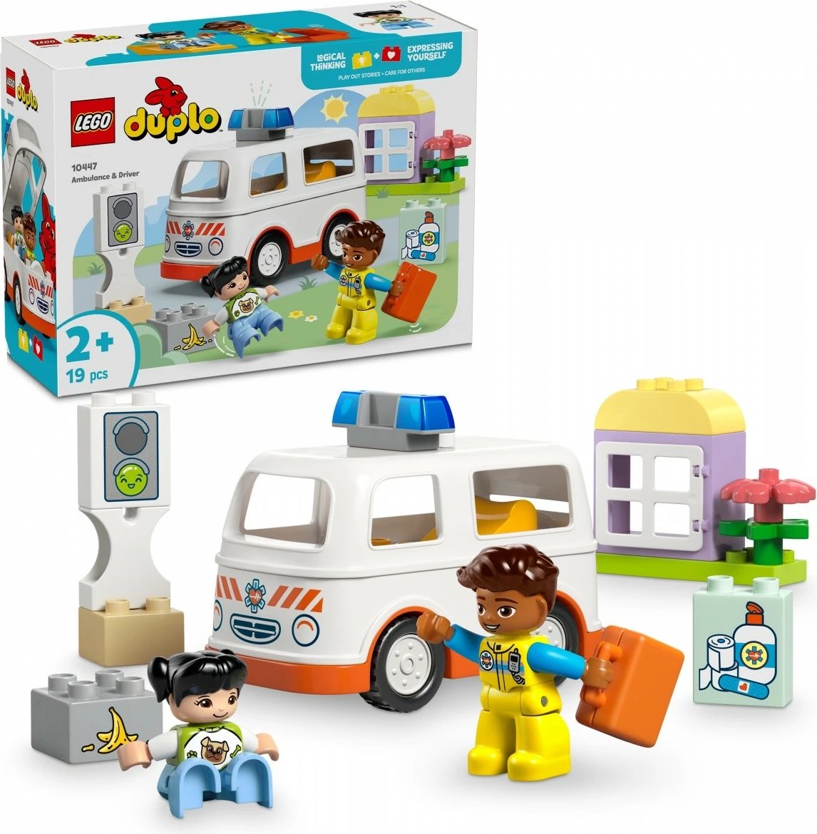 Set lodrash LEGO DUPLO Ambulanca me shofer 10447, 19 pjesë, plastikë Set lodrash LEGO DUPLO Ambulanca me shofer 10447, 19 pjesë, plastikë