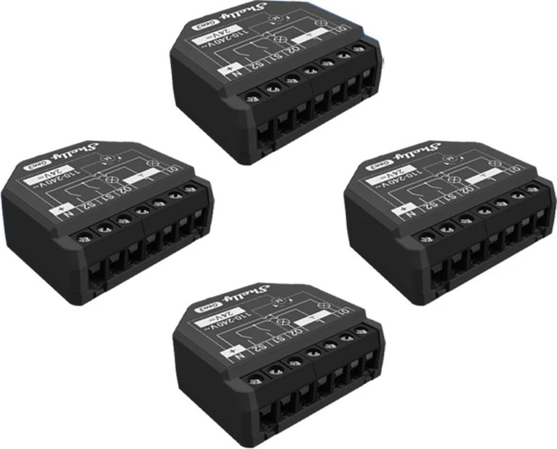Smart switch Shelly 2PM Gen3 4er Pack, 2 kanale, Wi-Fi, Bluetooth, i zi