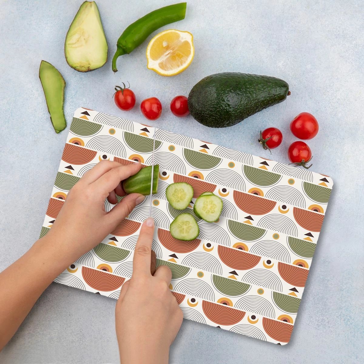 Dërrasë prerëse Hermia, qelq i temperuar, shumëngjyrëshe, Ckt76 - 3040