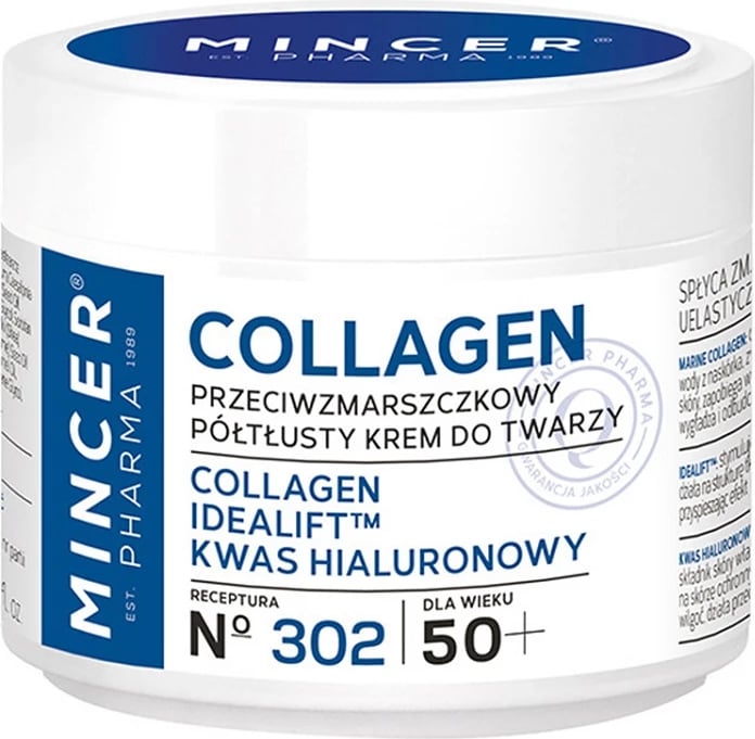 Krem fytyre anti-rrudhë për femra Mincer Pharma Collagen 50+ Semi-Heavy No.302, 50ml