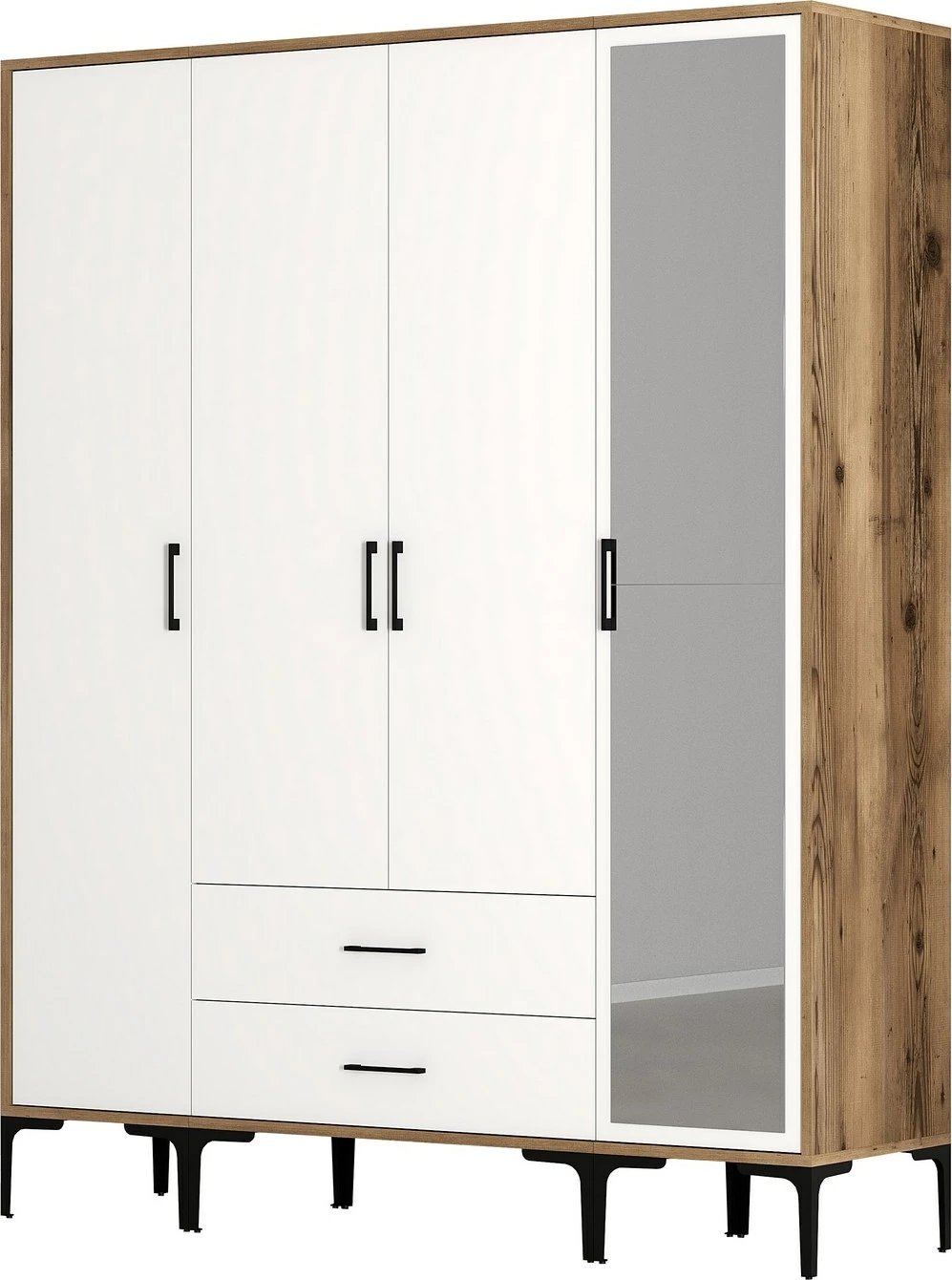 Dollap Skye Decor, ngjyrë arre dhe e bardhë, Kumsal STR