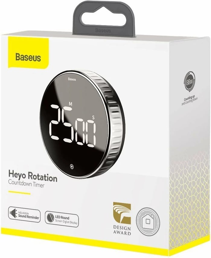 Timer elektronik Baseus Heyo ACDJS-01, me ekran digjital, i zi Timer elektronik Baseus Heyo ACDJS-01, me ekran digjital, i zi