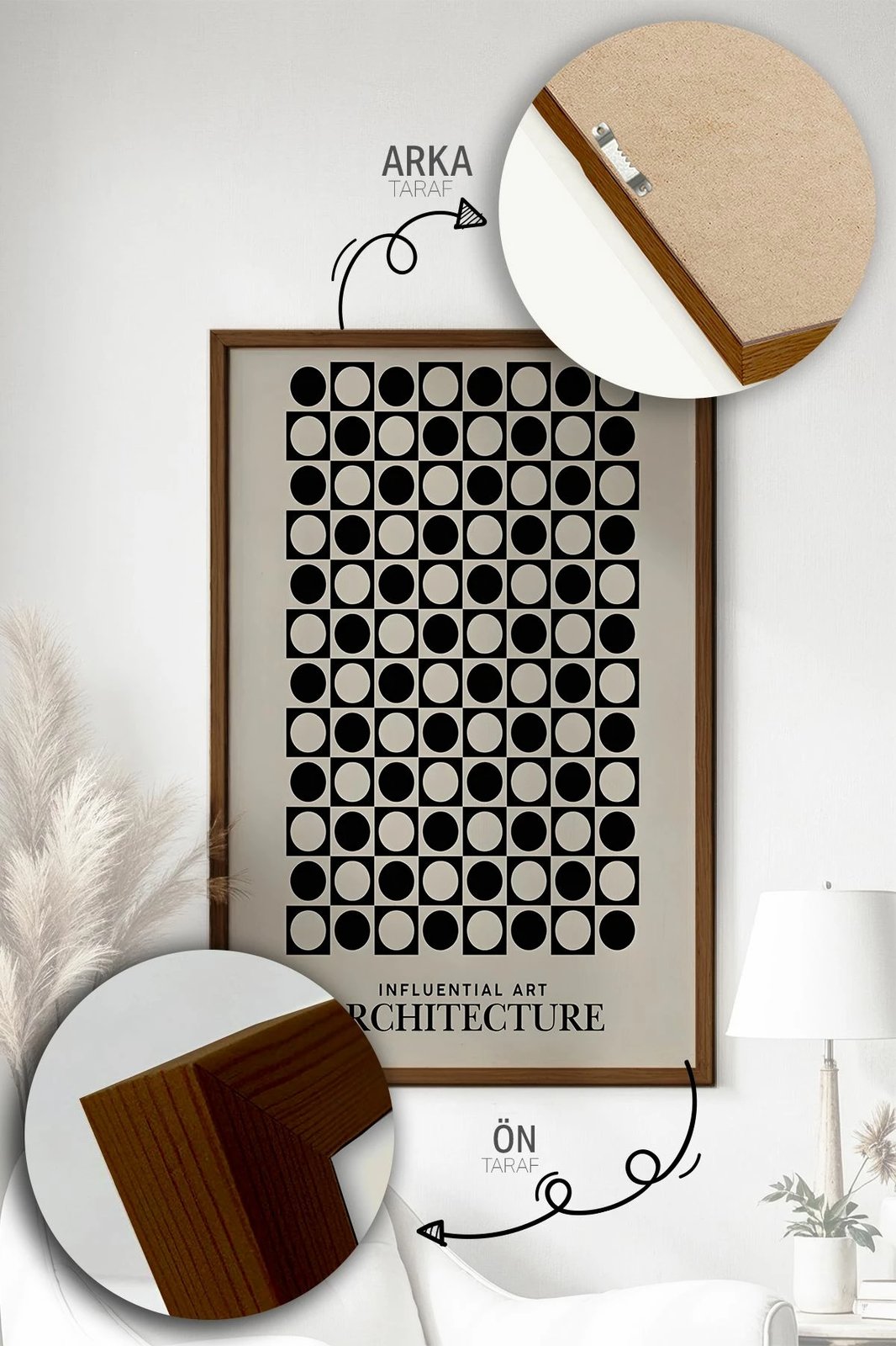 Pikturë dekorative me kornizë (3 copë), Wallity, Artvmodel35-Kahve