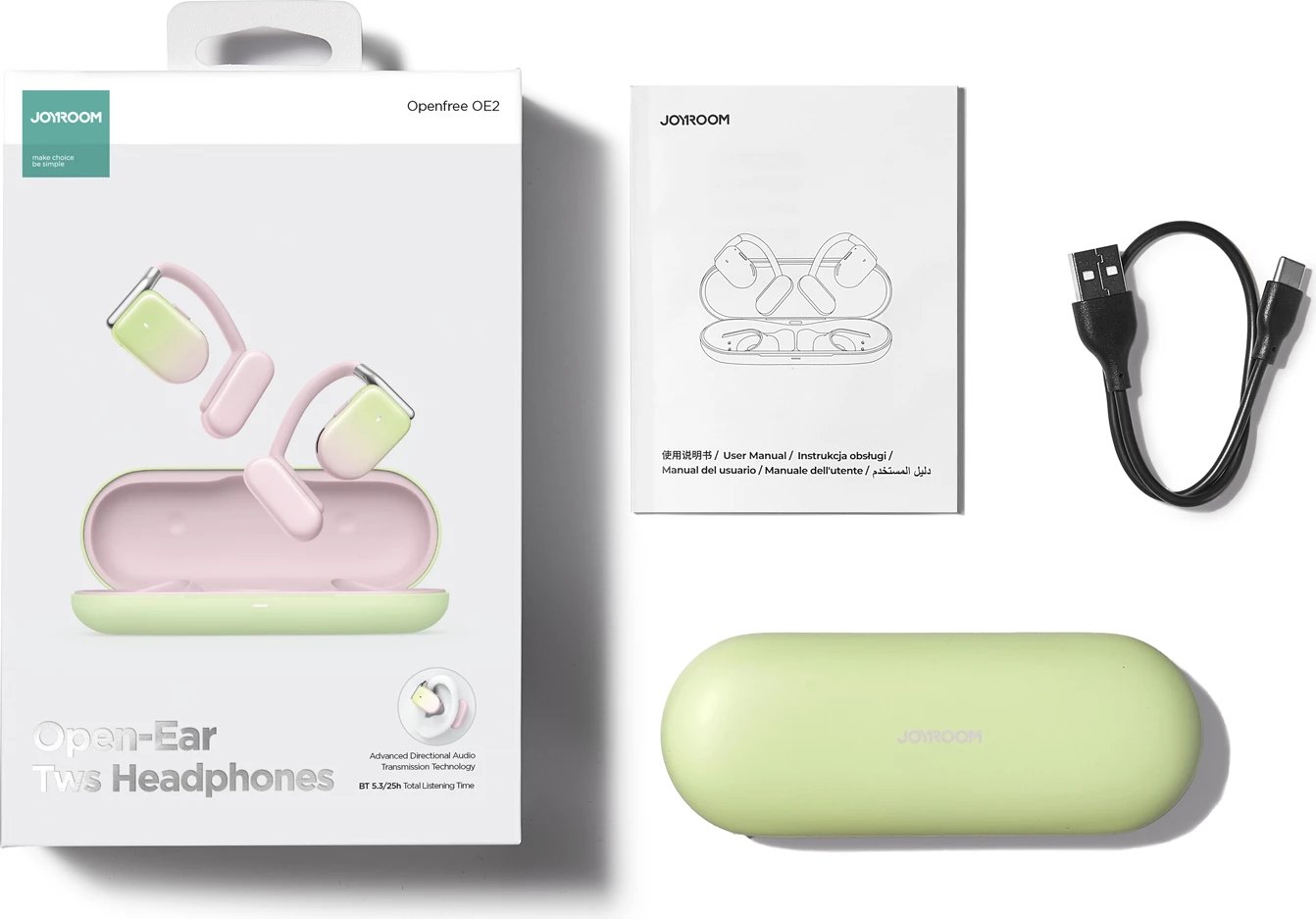 Kufje wireless TWS Joyroom Openfree JR-OE2, rozë