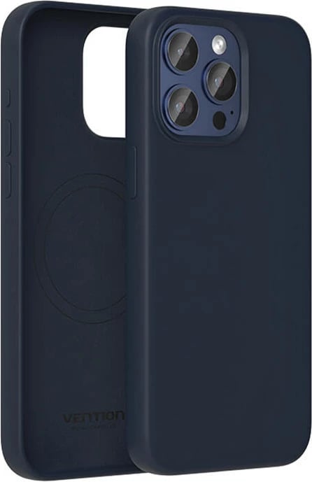 Mbështjellës Vention KUFL0-30 për iPhone 15 Pro, silikon, MagSafe, kaltër