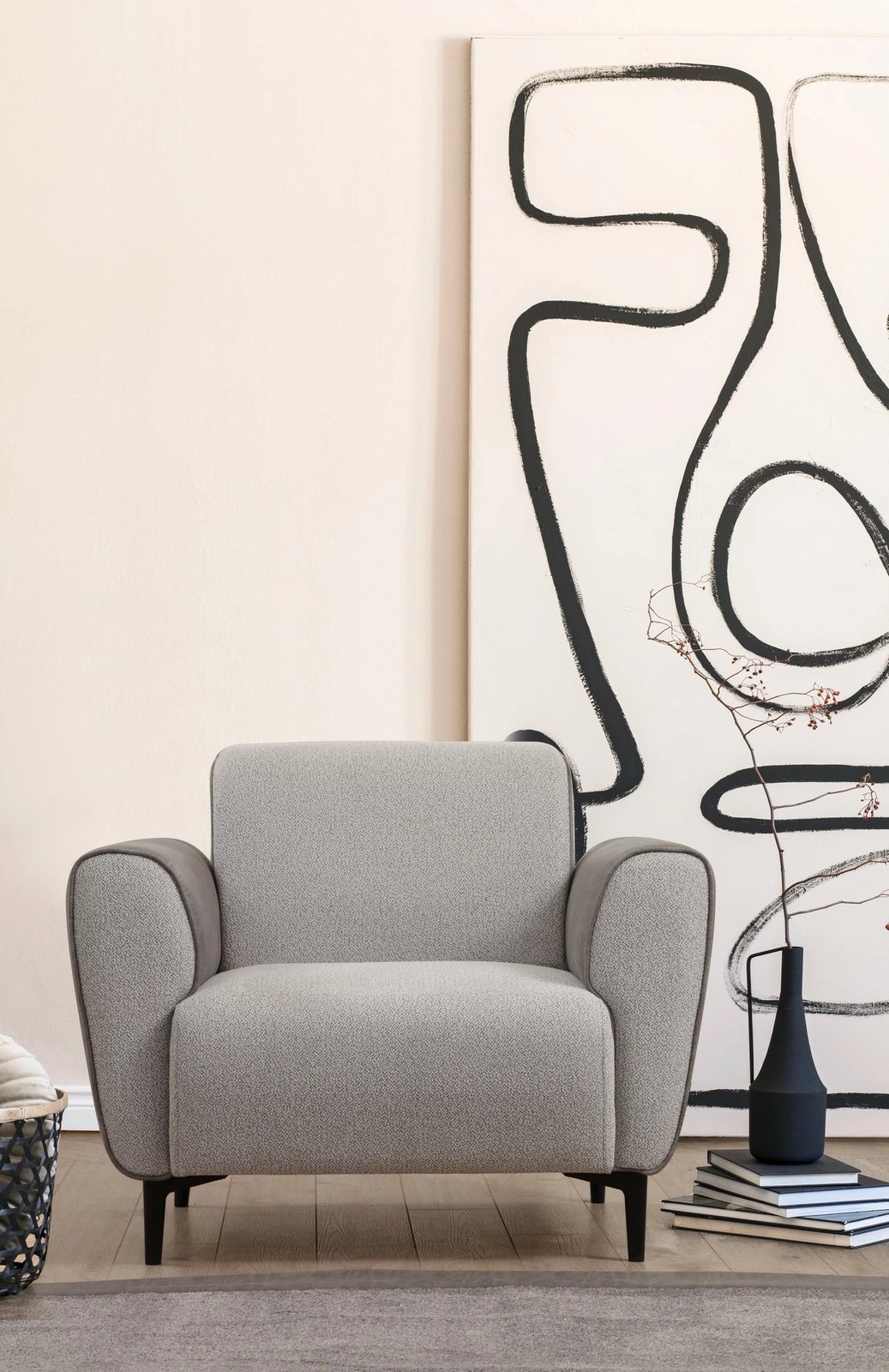 Karrige një vendëshe Atelier del Sofa, ngjyrë gri