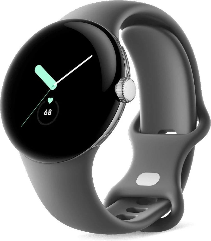 Smartwatch Google Pixel Watch 32GB, AMOLED, Wi-Fi, GPS, Polished Silver/Charcoal