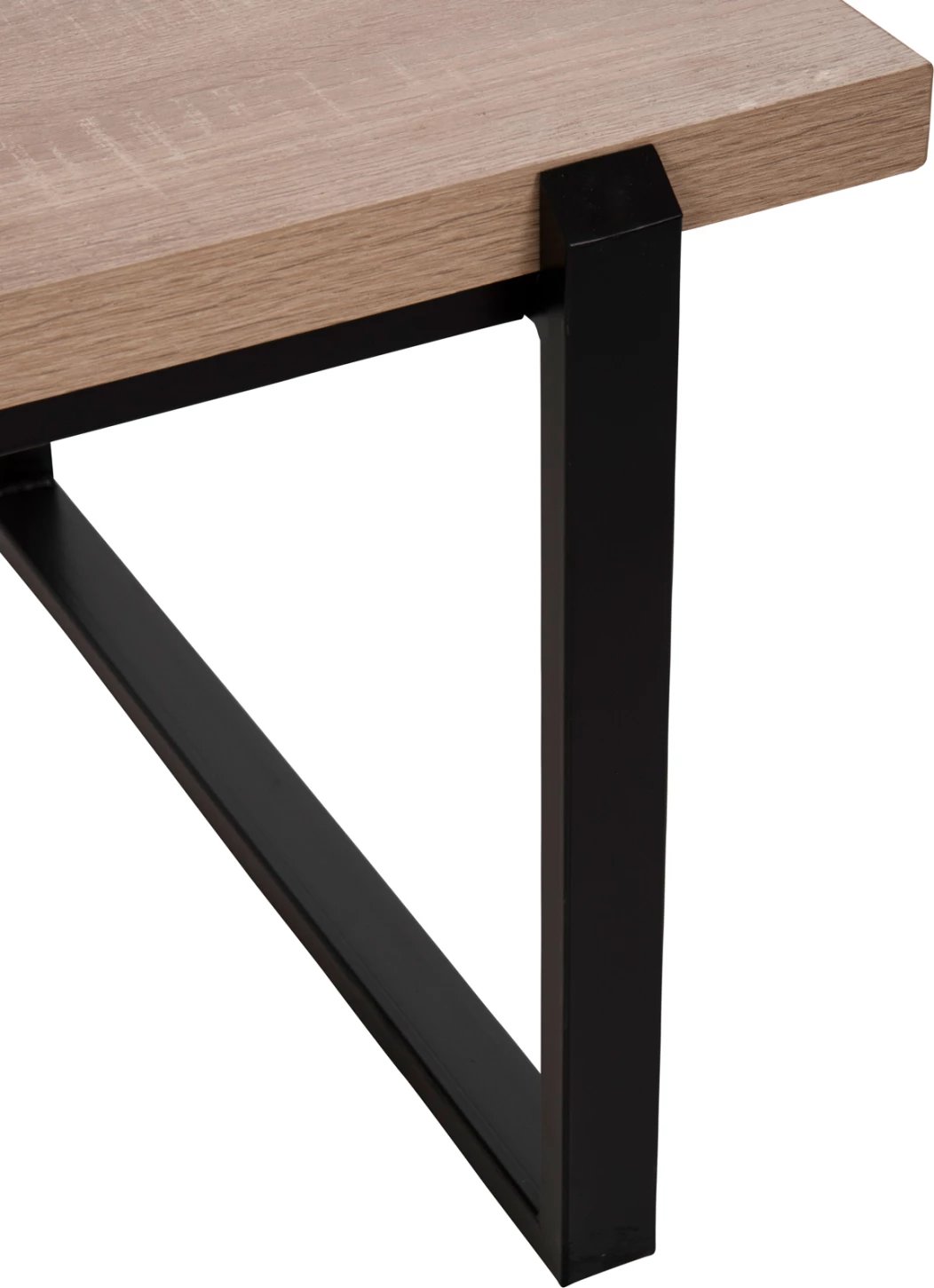 Tavolinë kafeje FH9585.03 MDF me sipërfaqe tavoline në ngjyrë sonoma dhe bazë metalike të zezë 120x60x46H cm Tavolinë kafeje FH9585.03 MDF me sipërfaqe tavoline në ngjyrë sonoma dhe bazë metalike të zezë 120x60x46H cm